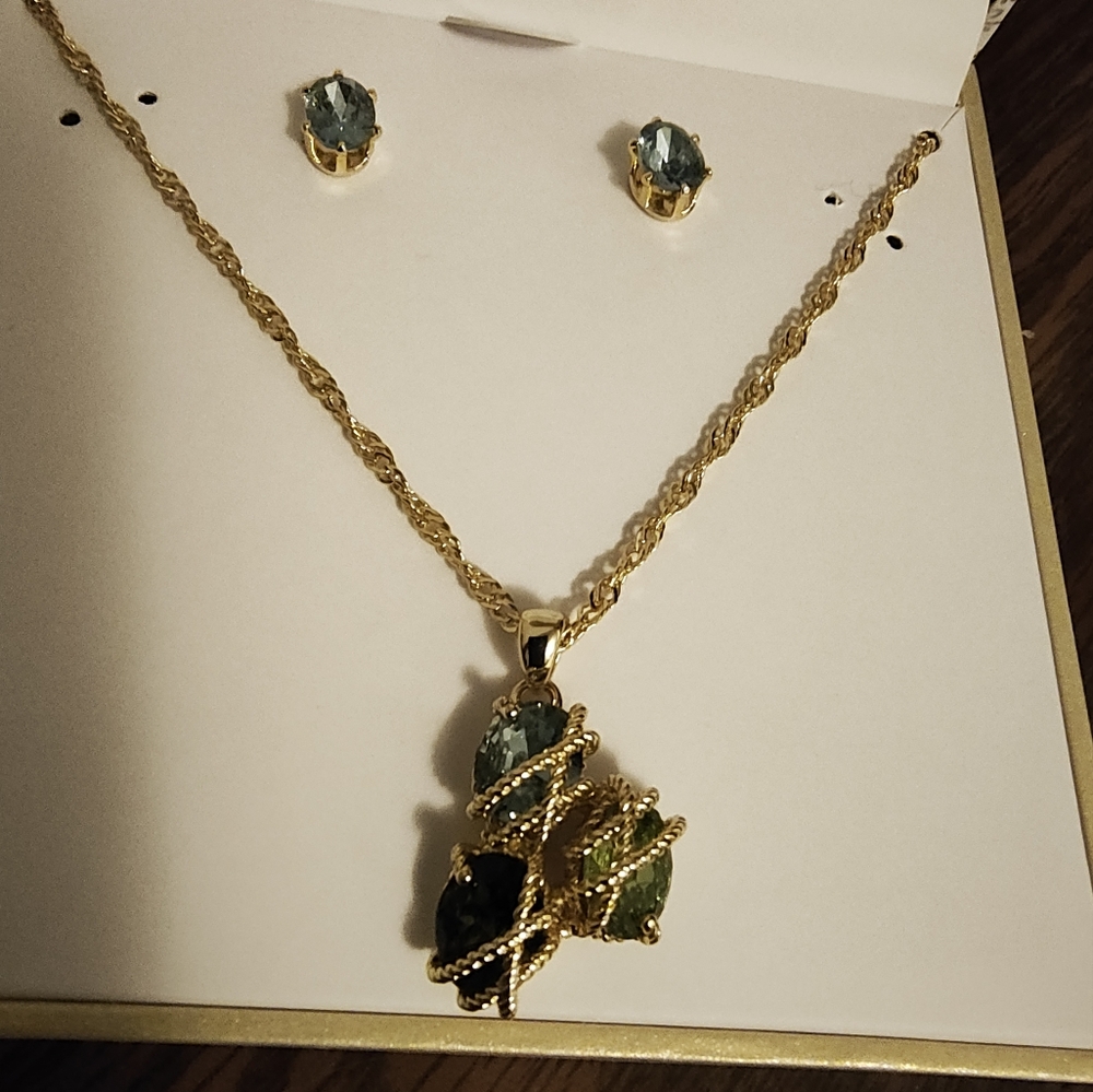 Charter Club Gold Necklace & Earrings Set